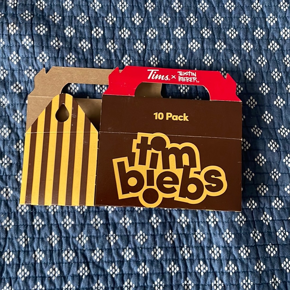 LIMITED EDITION “TIM BIEBS” 10 TIMBITS BOX